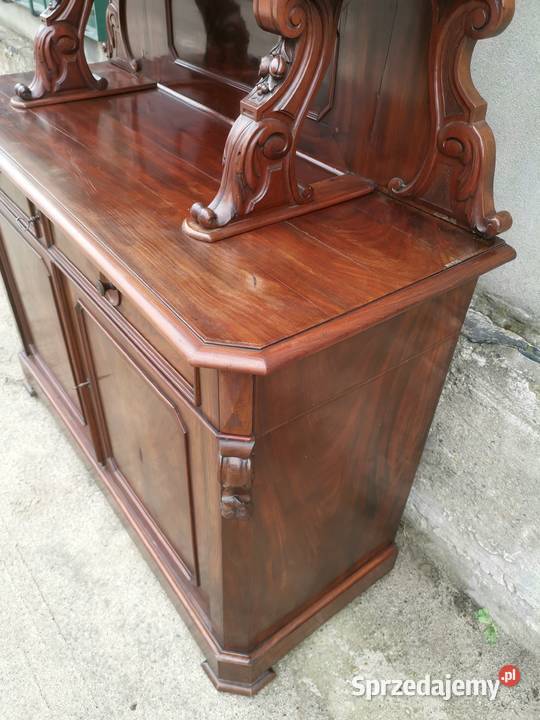 Mahoniowa komoda z nadstawką pomocnik antyk Wałbrzych