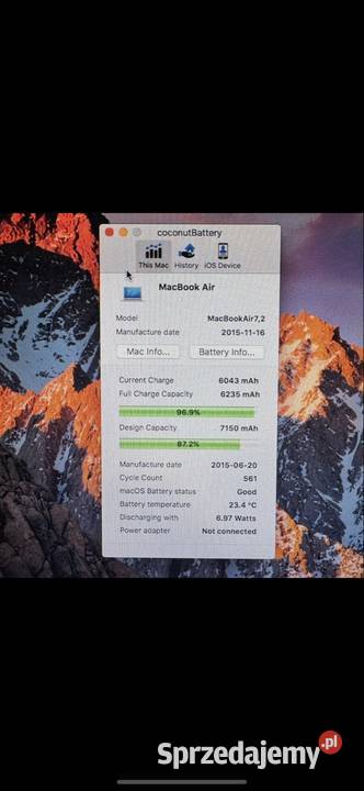 MacBook Air 13 A1466 2015 i5 4GB 128SSD Monterey mazowieckie Warszawa