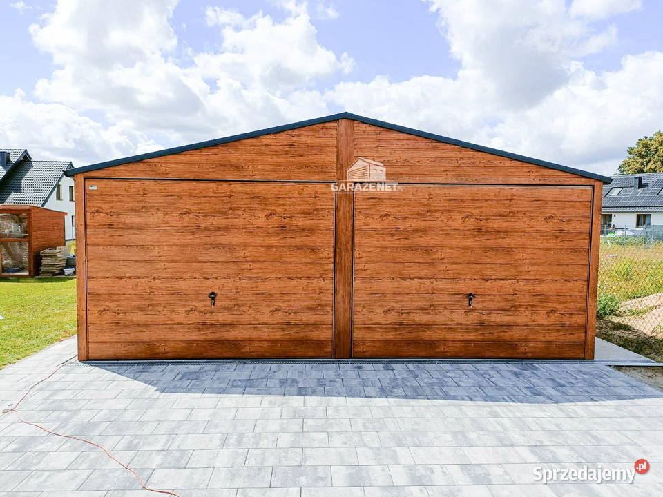 GARAŻ BLASZANY 6m x 6m DWUSPAD 2xBRAMA JASNY Kielce