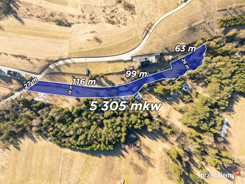 Szlembark działka budowlanoleśna 5305m2 Sprzedaż małopolskie