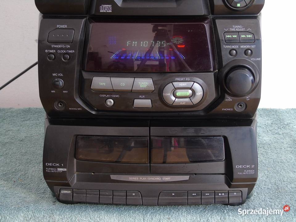 Wieża Panasonic radio AUX karaoke mocna DOSTAWA Jasło