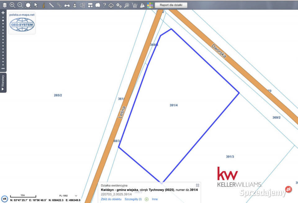 Grunt 1550m2 Tychnowy sprzedam
