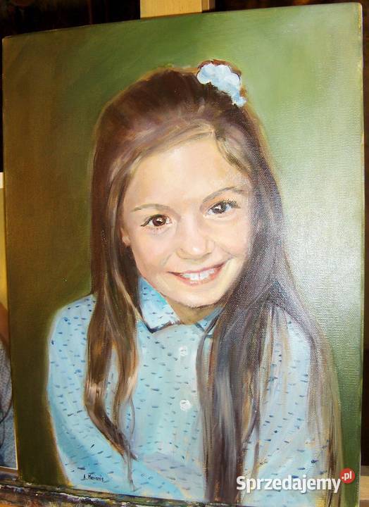 Portret olejny ręcznie wykonany na płótnie Toruń sprzedam