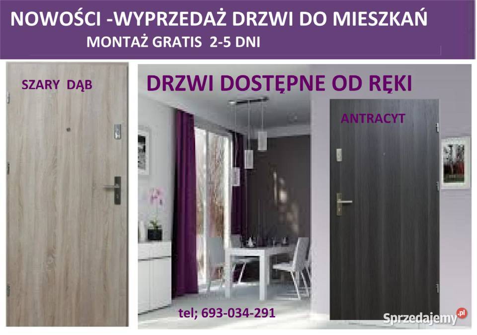 Drzwi zewnętrzne drewniane i metalowe wejściowe Knurów sprzedam