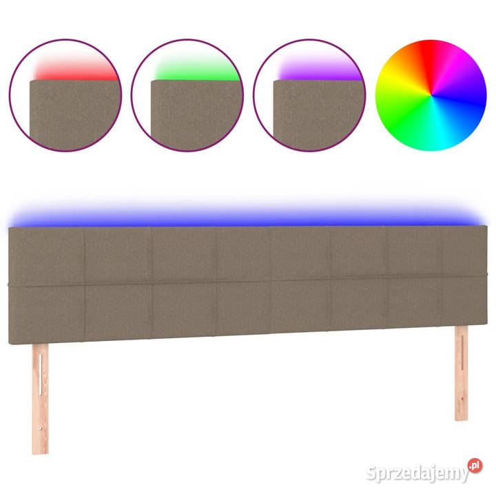 Zagłówek do łóżka z LED taupe 200x5x7888 tkanina Warszawa
