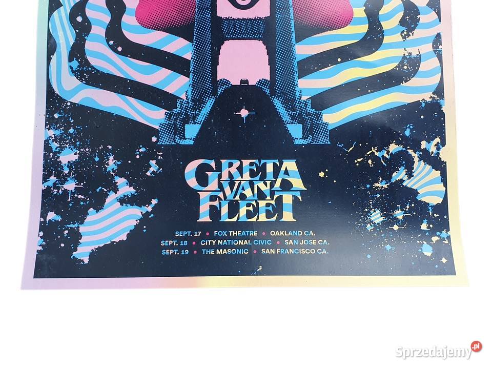 Stary plakat koncertowy Greta Van Fleet unikat śląskie Cieszyn