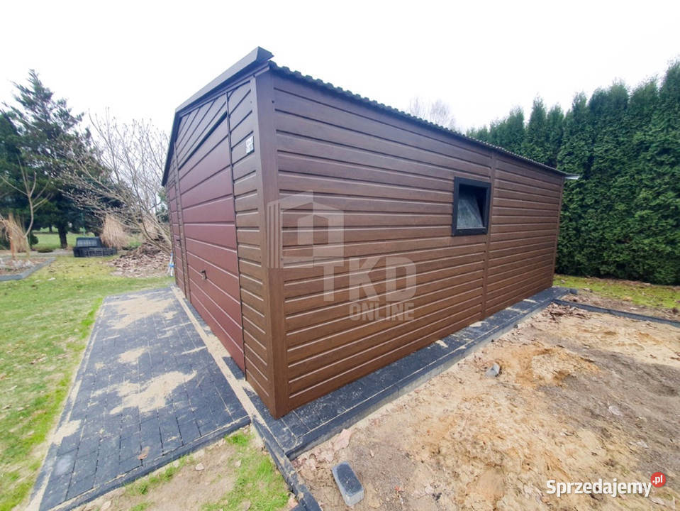 Garaż Blaszany 55x6 Brama uchylna drewnopodobny łódzkie Łódź