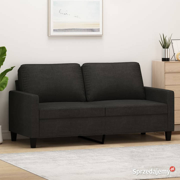 Sofa 2osobowa czarna 140 tapicerowana tkaniną Sofy i kanapy Warszawa sprzedam