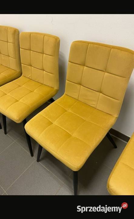 4 nowe krzesła do jadalni kuchni żółty opolskie Otmuchów