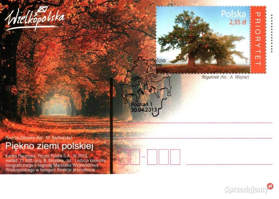 Całostki karty pocztowe 2013r