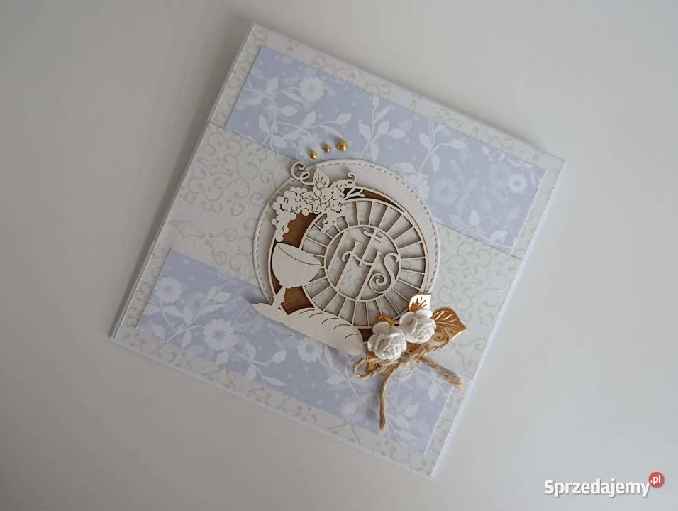 Kartka ręcznie robiona Pierwsza Komunia Święta łódzkie Łódź sprzedam