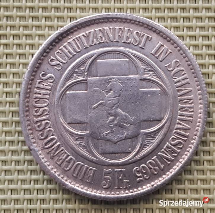 MonetaNumizmatKopia 5 FRANKÓW 1865 SZWAJCARIA 19 Pruszków