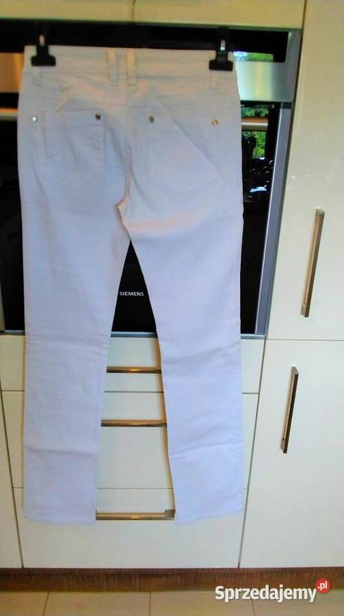 Białe spodnie Jeans Damskie S Rurki Spodnie Nowa Sól
