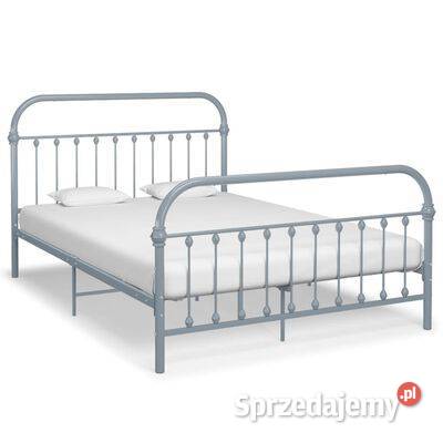 vidaXL Rama łóżka szara metalowa 140 x 200 Warszawa