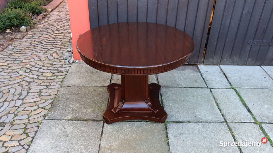 Unikatowy Okrągły Stół Stolik Kawowy Dąb 1920 r
