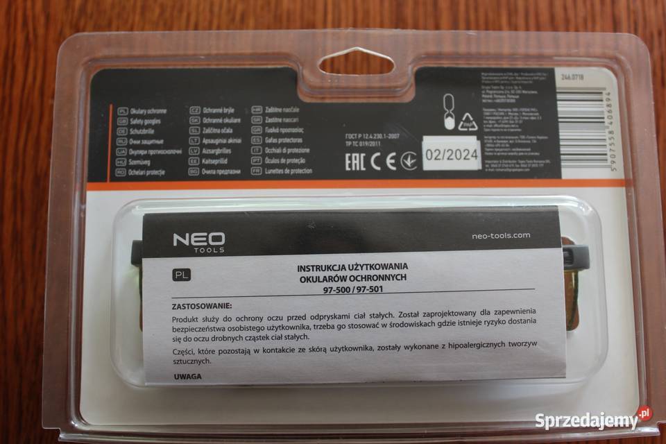 Okulary ochronne poliwęglanowe żółte NEO podlaskie sprzedam