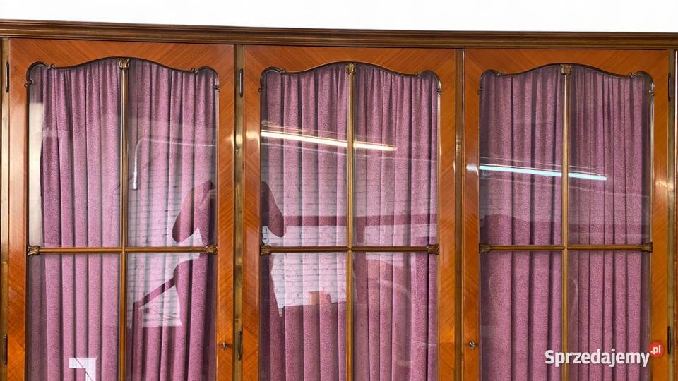 Barokowa szafa pięciodrzwiowa z witryną intarsje zachodniopomorskie Gryfice