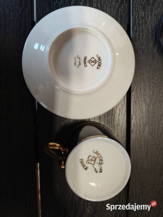 Zestaw kawowy 12 osób Porcelana Limoges France Porcelana i szkło