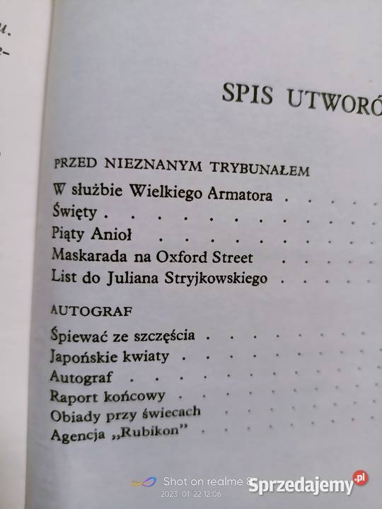 Przed nieznanym trybunałem Autograf Szczepański
