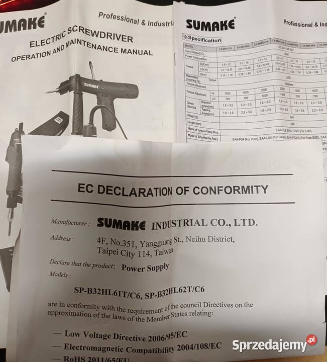 SUMAKE EABN412LC6 Przemysłowy elektryczny Łódź