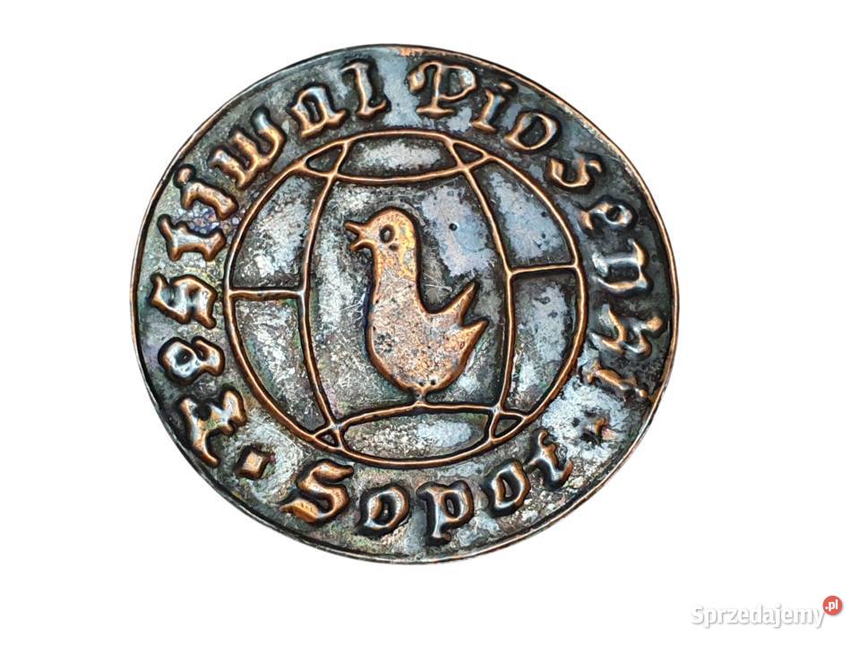 Stara miedziana blaszka Festiwal Piosenki w