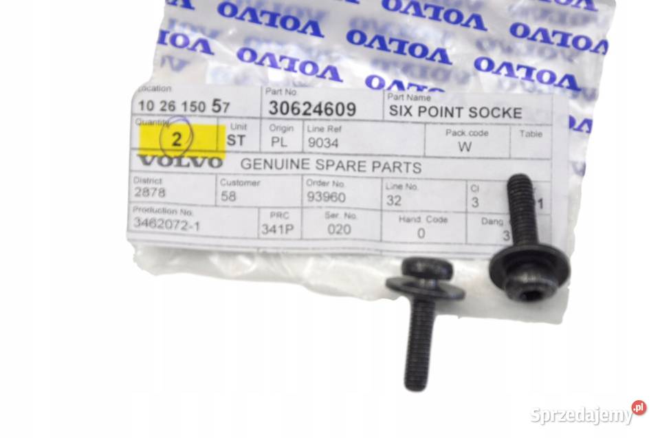 VOLVO S60 V60 sruba wzmocnienia czolowego M6x25 sprzedam
