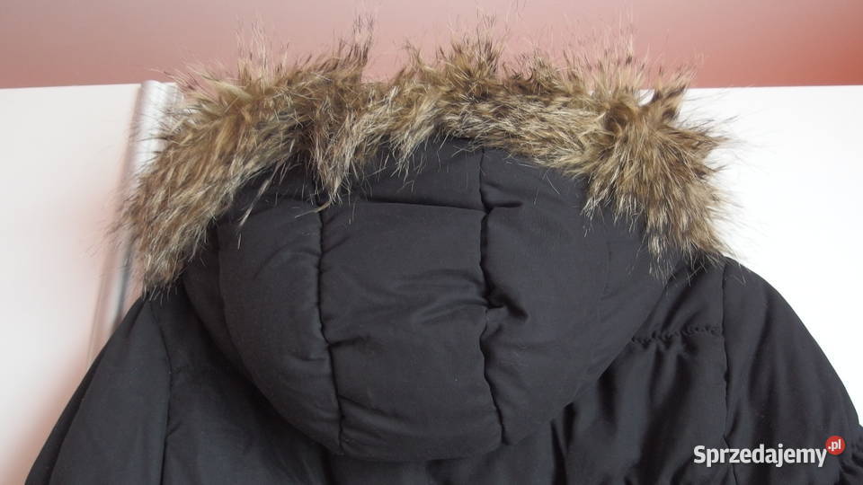 czarna watowana pikowana puchowa kurtka hm kujawsko-pomorskie