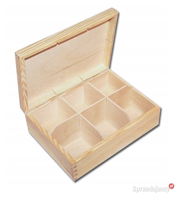 Drewniane PUDEŁKO 6 na herbatę dzień matki Czechowice-Dziedzice