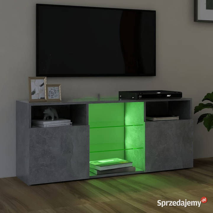 Szafka TV z oświetleniem LED szarość betonu Warszawa