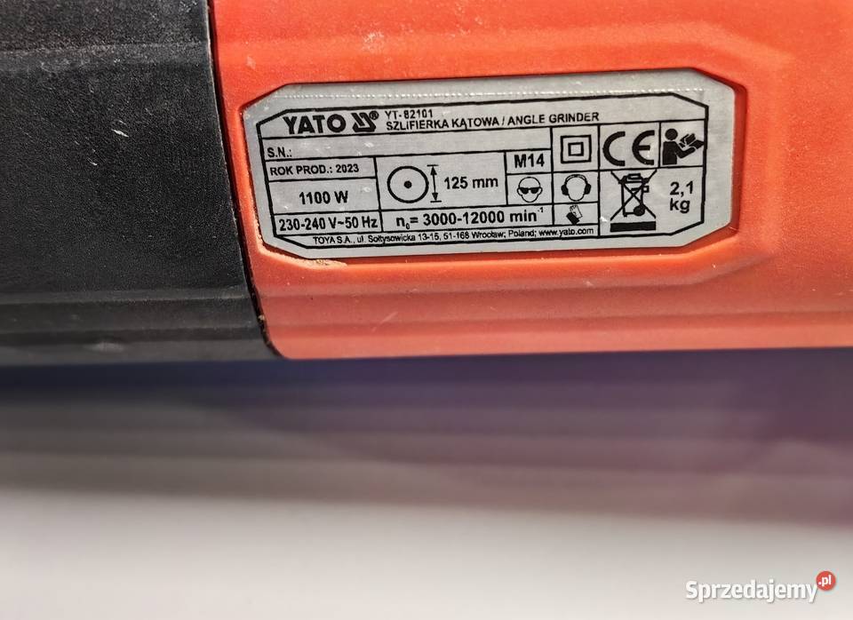 Szlifierka Kątowa Yato YT82101 1100W regulacja Szlifierki i polerki Inczew