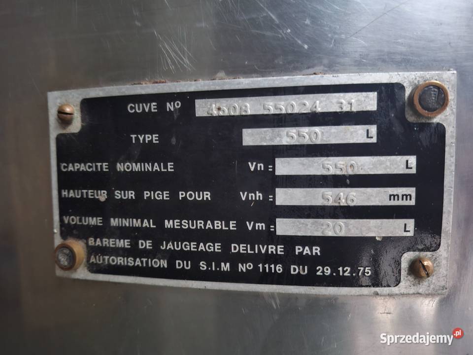 Schładzalnik mleka Japy 550l Goszczanów