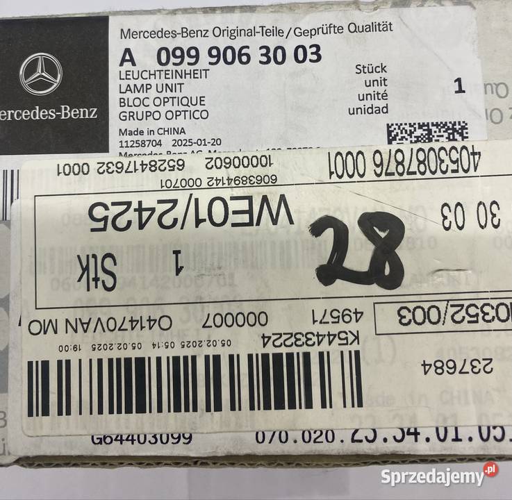 Podświetlenie lampka lusterka Mercedes Cklasa Jasienica