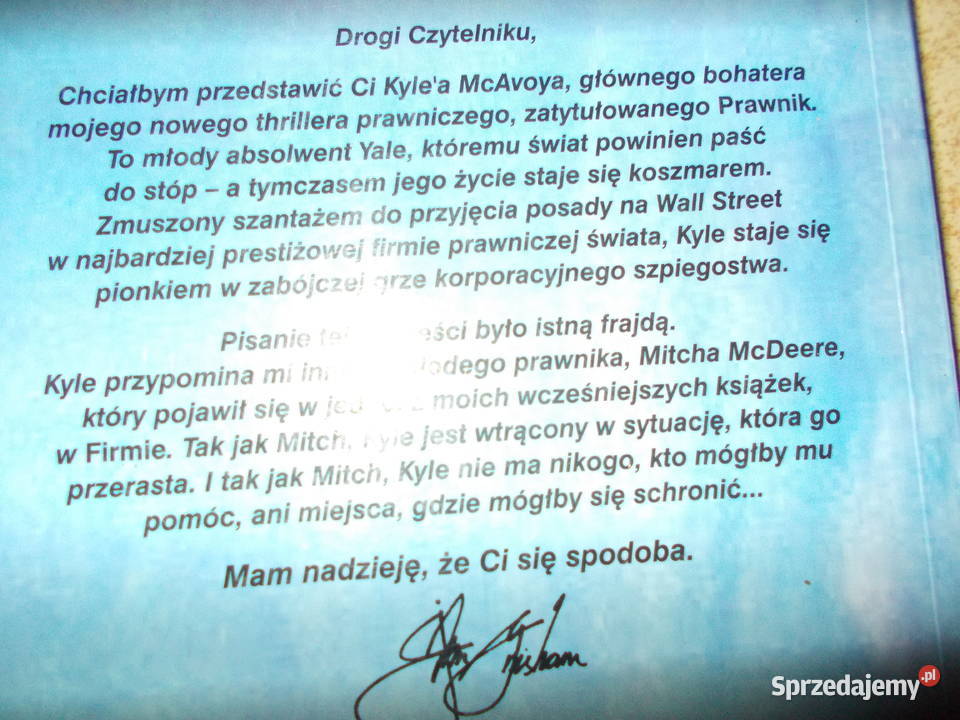John Grisham Prawnik Kultura i Rozrywka Głubczyce