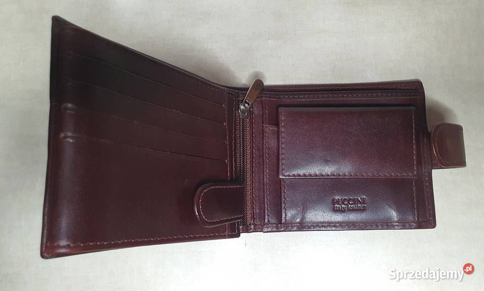 Portfel męski skórzany Puccini NOWY Dodatki