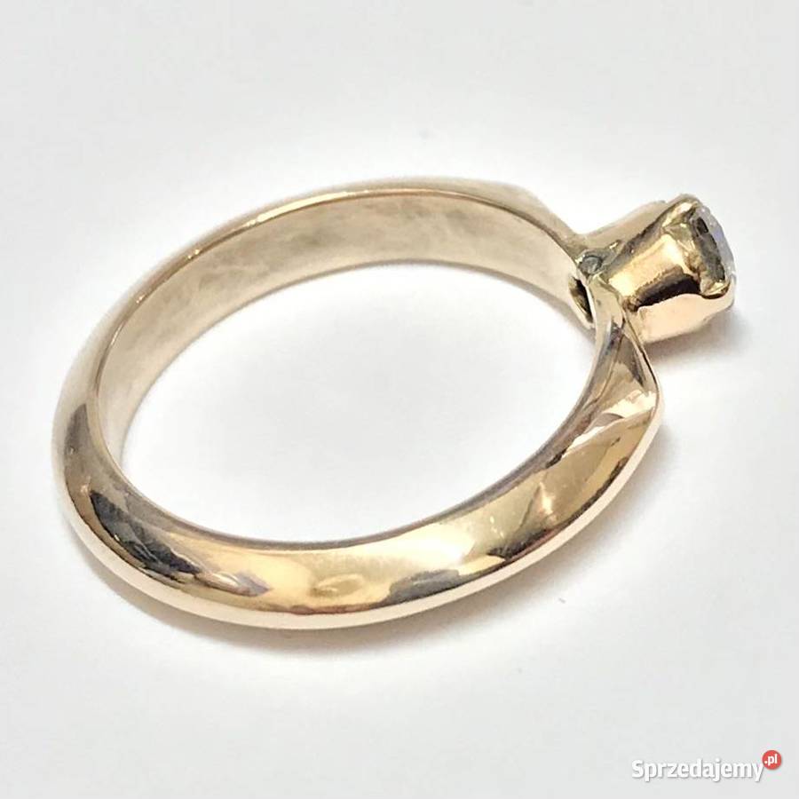 PIERŚCIONEK z różowego złota 14K BRYLANT 030ct złote Warszawa