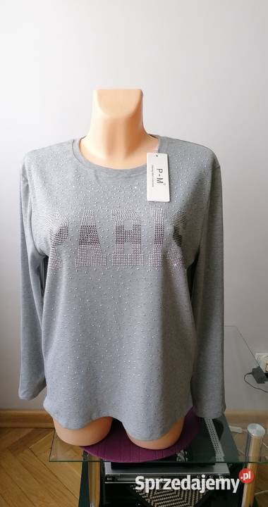 NOWA SZARA BLUZKA DŁUGI RĘKAW DŻETY PHUONG MAI R Moda i Styl Łódź sprzedam