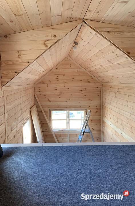 Mobilny drewniany domek z kuchnią łazienką i Borzęcin Duży