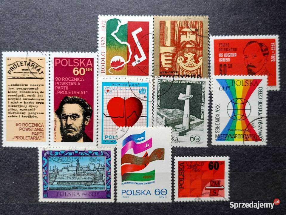 Znaczki polskie 1972 kasowane Leźnica Wielka-Osiedle