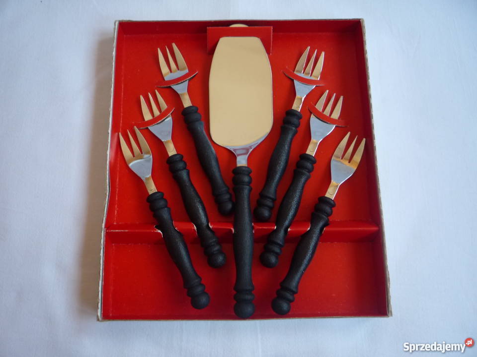 Antyk NOWY Komplet Widelczyki 6 Łopatka Ciasta Akcesoria kuchenne Szczecin