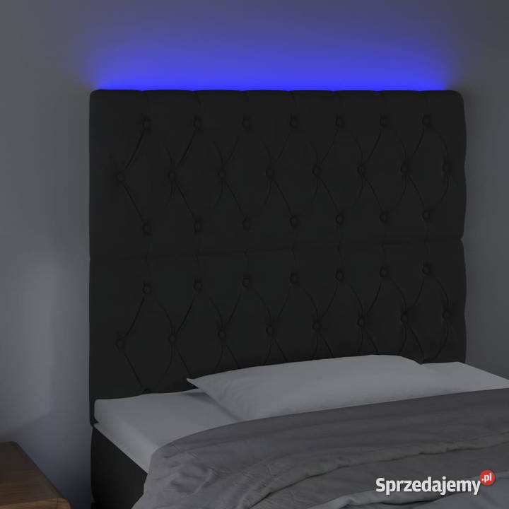 Zagłówek do łóżka z LED czarny 100x7x118128 mazowieckie