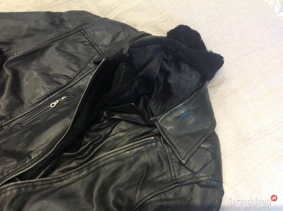 Kurtka Czarna Skórzana Damska Ocieplana r M Odzież damska Nowa Sól