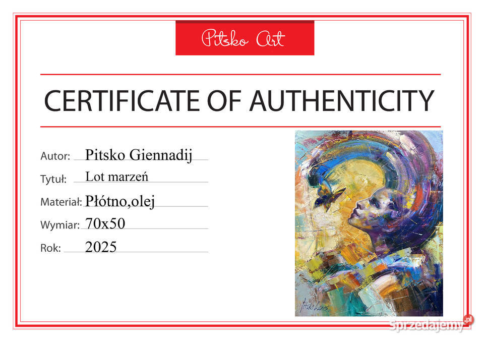 Pitsko Giennadij Lot marzeń 70x50 obraz olejny Rumia