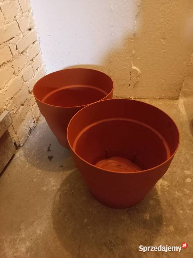 Dwie duże doniczki 38x32 wys Wyposażenie wnętrz Słupsk