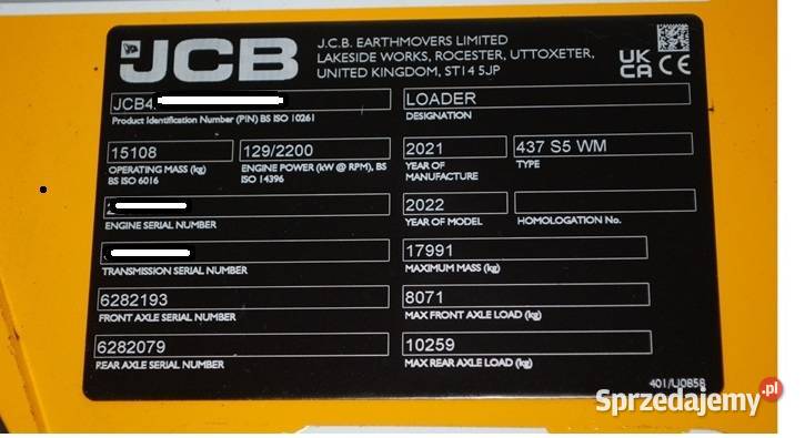 ŁADOWARKA KOŁOWA MARKI JCB 437 S5 WASTEMASTER Pozostałe Tuliszków