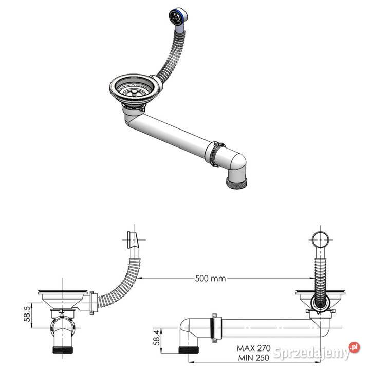 vidaXL Zlew kuchenny z otworem przelewowym szary mazowieckie Warszawa