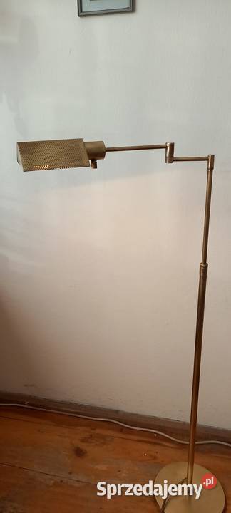 Mosiężna lampa podłogowa ze składanym ramieniem Skierniewice