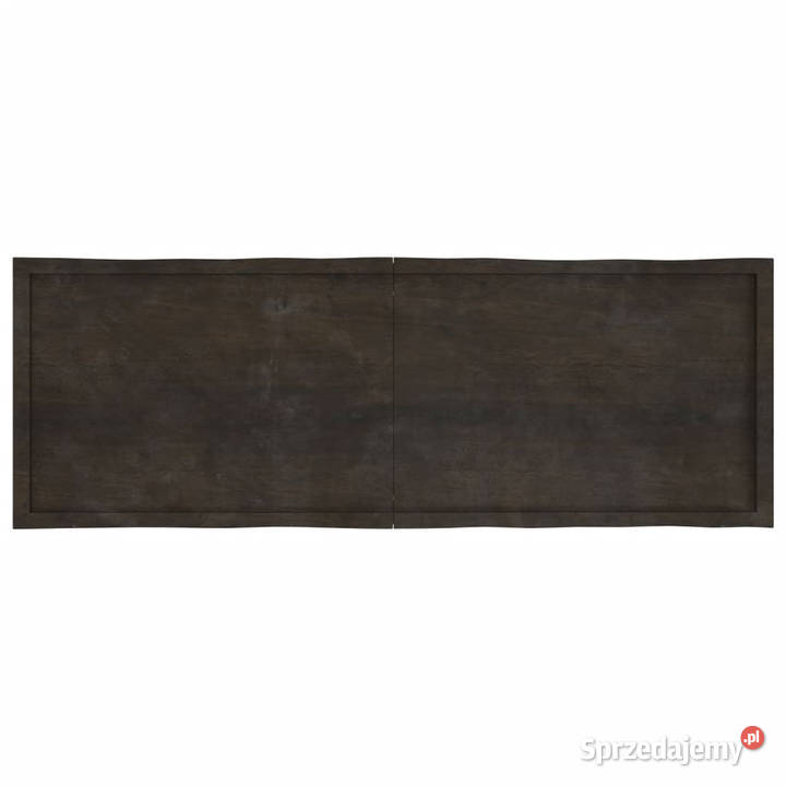 Blat ciemnobrązowy 180x60x24 drewno z naturalną Warszawa