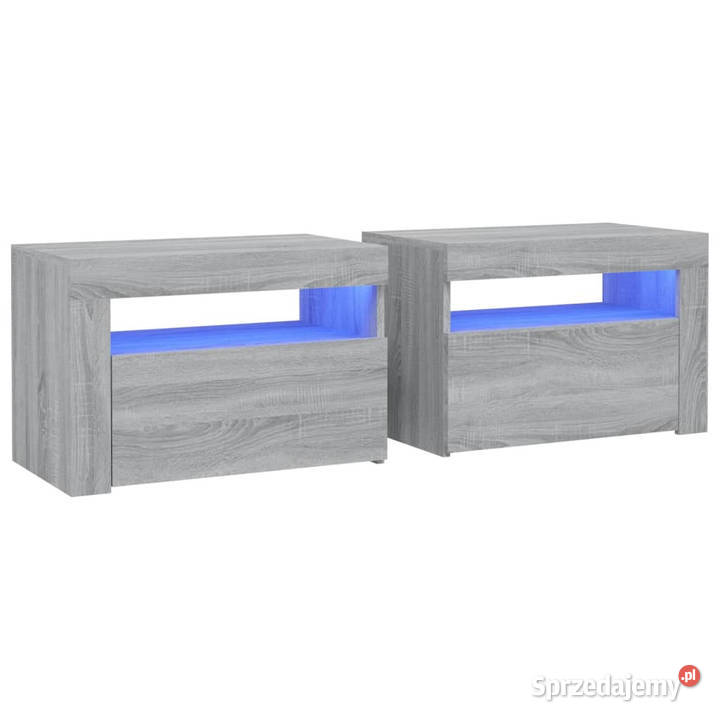 Szafki nocne z LED 2 szary dąb sonoma 60x35x40 Warszawa