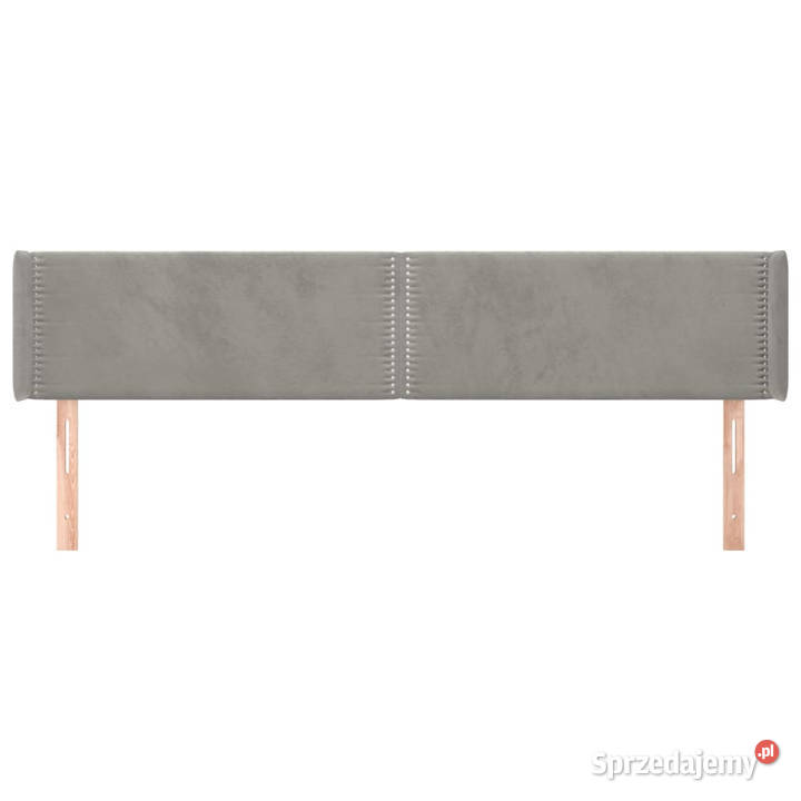 Zagłówek uszak jasnoszary 163x16x7888 aksamit Warszawa