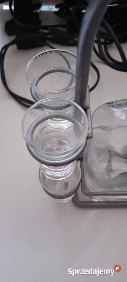 zestaw do alkoholu PRL butelka kieliszki vintage Poznań sprzedam